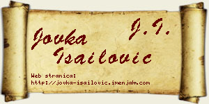 Jovka Isailović vizit kartica